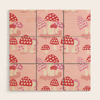 Valentine Mushrooms Wood Wall Art Gallery Image 1