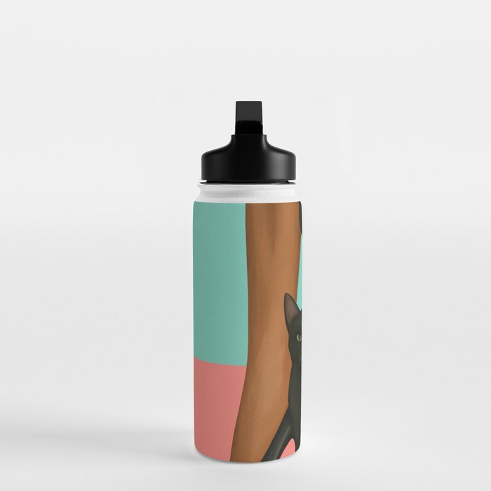 Woman in Heels with Black Cat Water Bottle Gallery Image 3