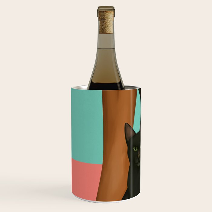 Woman in Heels with Black Cat Wine Chiller Gallery Image 2