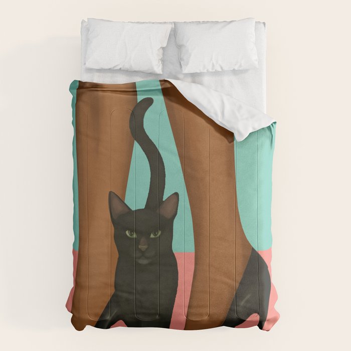 Woman in Heels with Black Cat Comforter Gallery Image 6