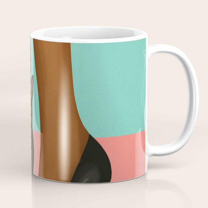 Woman in Heels with Black Cat Coffee Mug Gallery Image 1