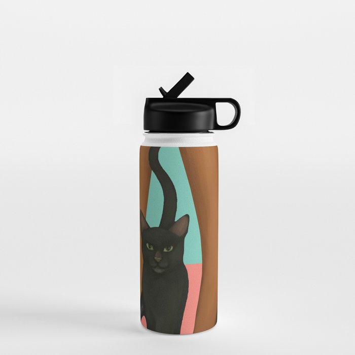 Woman in Heels with Black Cat Water Bottle Gallery Image 1
