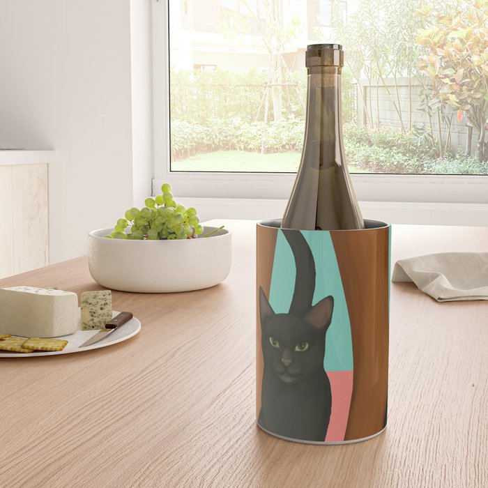 Woman in Heels with Black Cat Wine Chiller Gallery Image 4