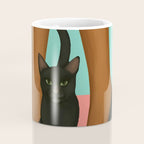 Woman in Heels with Black Cat Coffee Mug Gallery Image 4