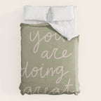 You Are Doing Great Sage Green Comforter Gallery Image 6
