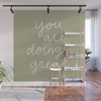 You Are Doing Great Sage Green Wall Mural Gallery Image 1