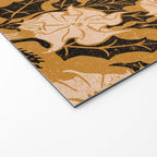 Moon Flower - Black, gold, peach pink Welcome Mat Gallery Image 2