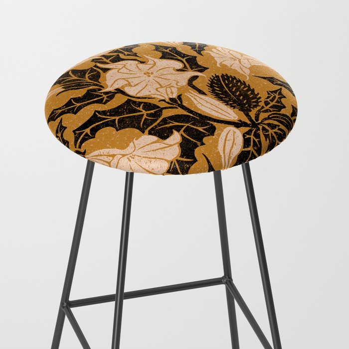 Moon Flower - Black, gold, peach pink Stool Gallery Image 2