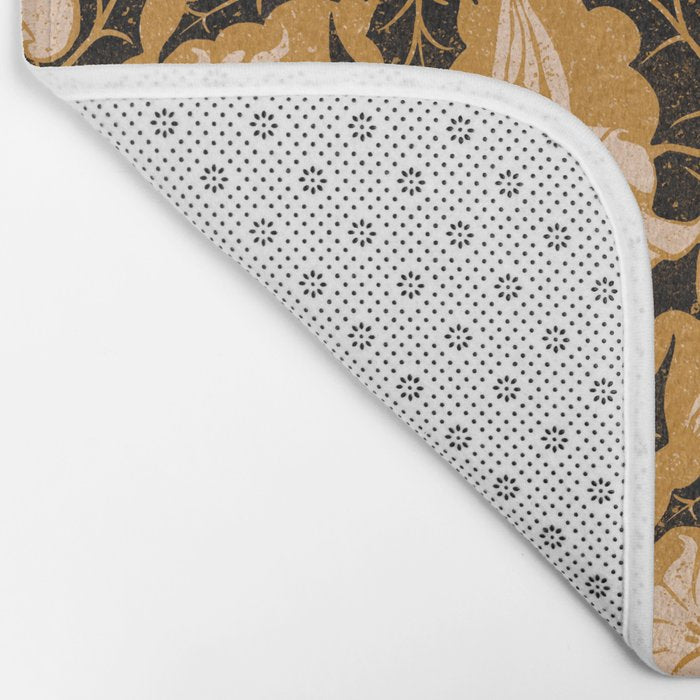 Moon Flower - Black, gold, peach pink Bath Mat Gallery Image 2
