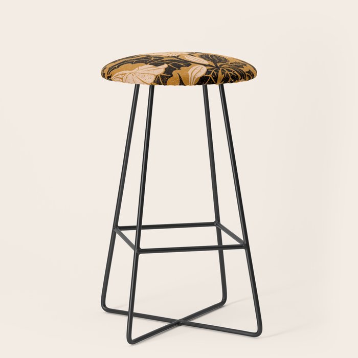 Moon Flower - Black, gold, peach pink Stool Gallery Image 1