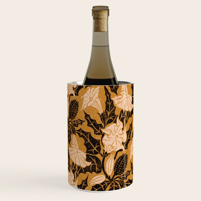 Moon Flower - Black, gold, peach pink Wine Chiller Gallery Image 3