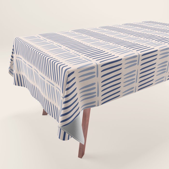 Indigo Blue Stripes  Tablecloth Gallery Image 1