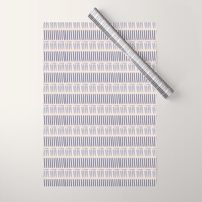 Indigo Blue Stripes  Wrapping Paper Gallery Image 1