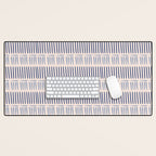 Indigo Blue Stripes  Desk Mat Gallery Image 1
