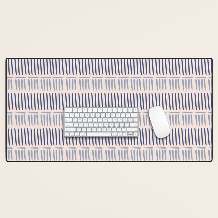 Indigo Blue Stripes  Desk Mat Gallery Image 1