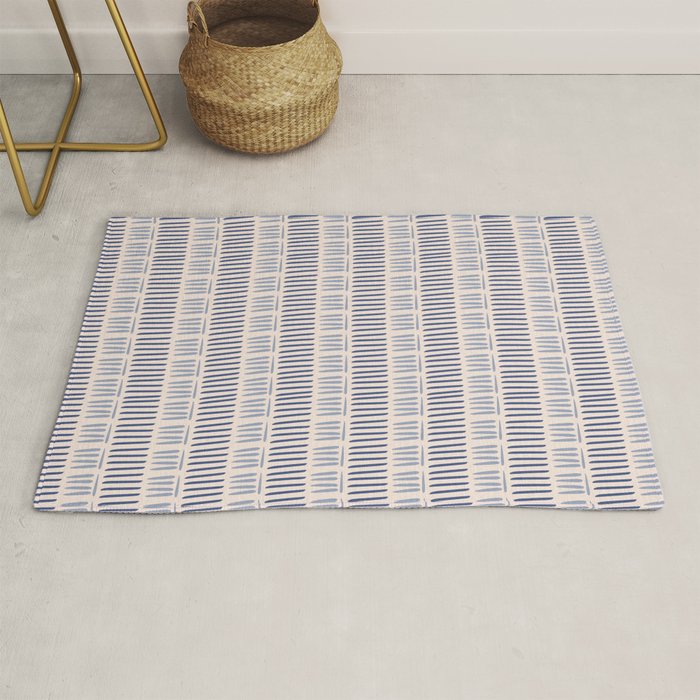 Indigo Blue Stripes  Rug Gallery Image 1