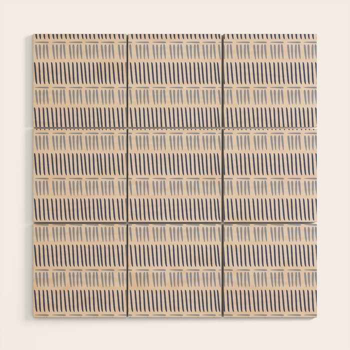 Indigo Blue Stripes  Wood Wall Art Gallery Image 1
