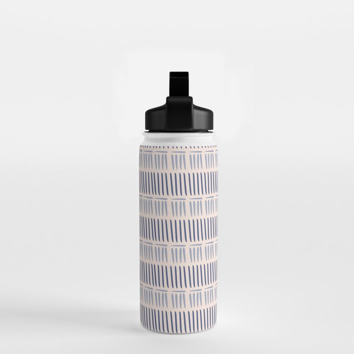 Indigo Blue Stripes  Water Bottle Gallery Image 2