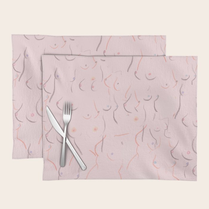 Breasts in Millennial Pink Placemat Gallery Image 1