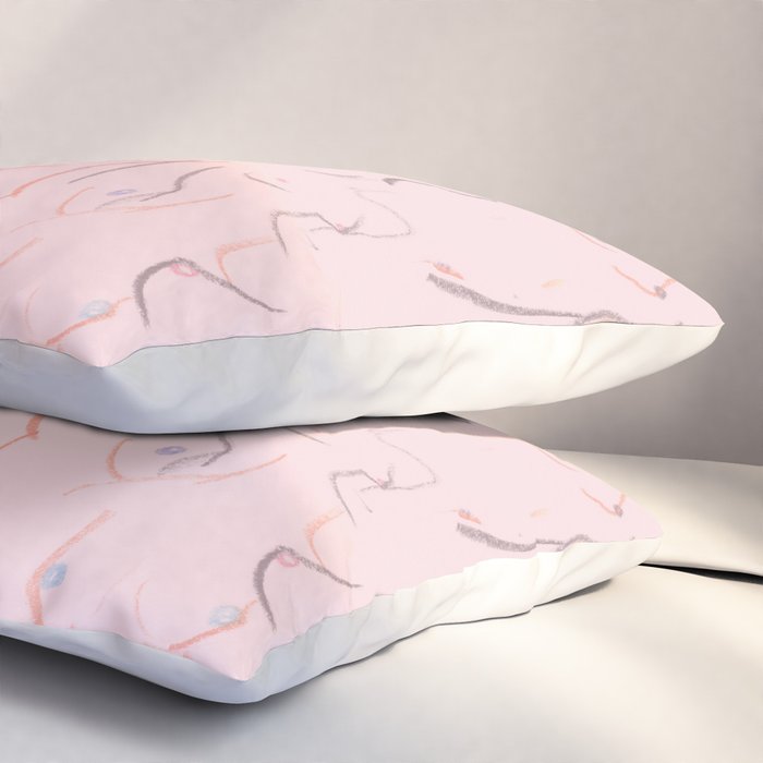Breasts in Millennial Pink Pillow Sham Gallery Image 3