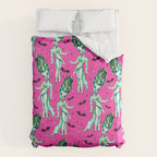 Bride of Frankenstein on Hot Pink Duvet Cover Gallery Image 6