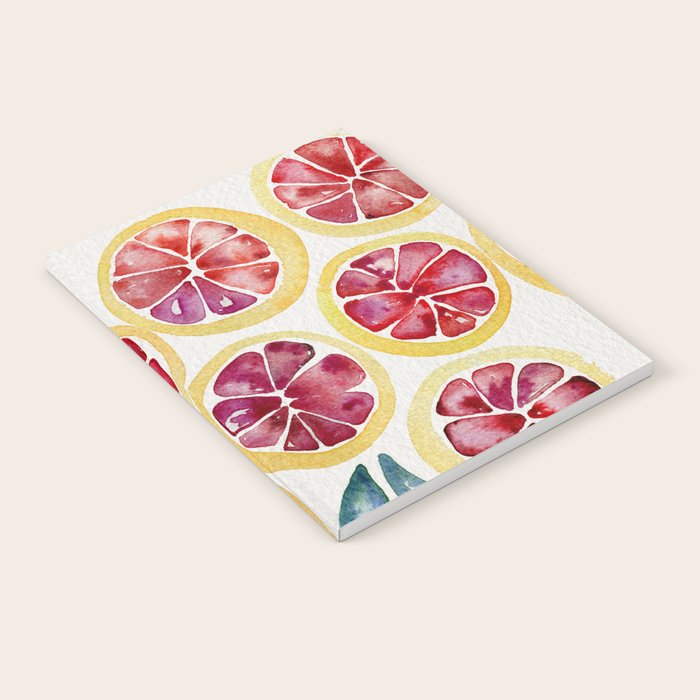 Sliced Grapefruits Watercolor Notebook Gallery Image 1