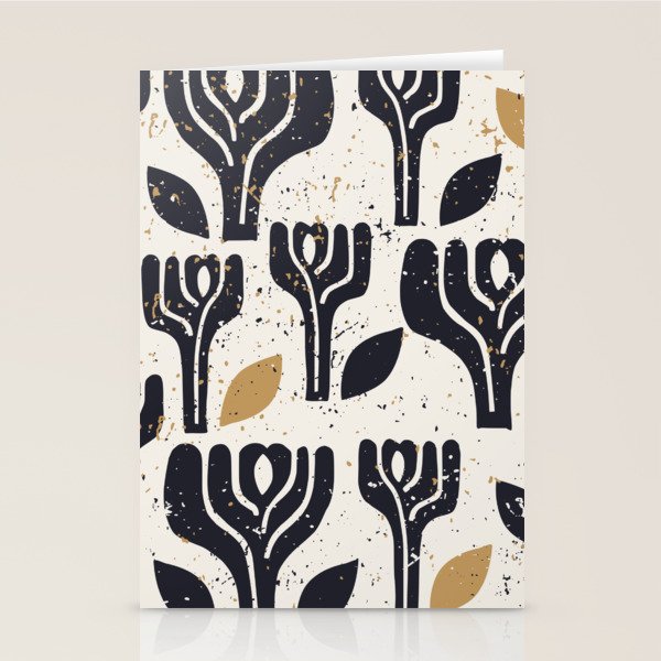 Scandinavian trees vintage structur Stationery Card Gallery Image 1