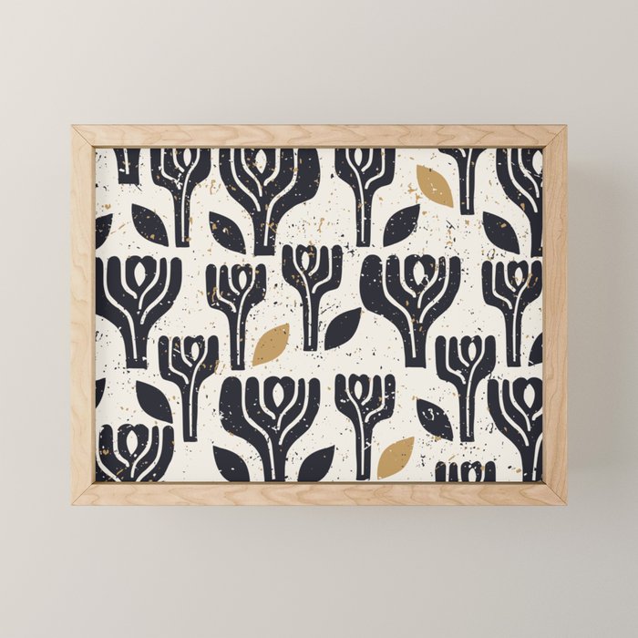 Scandinavian trees vintage structur Mini Art Print Gallery Image 1