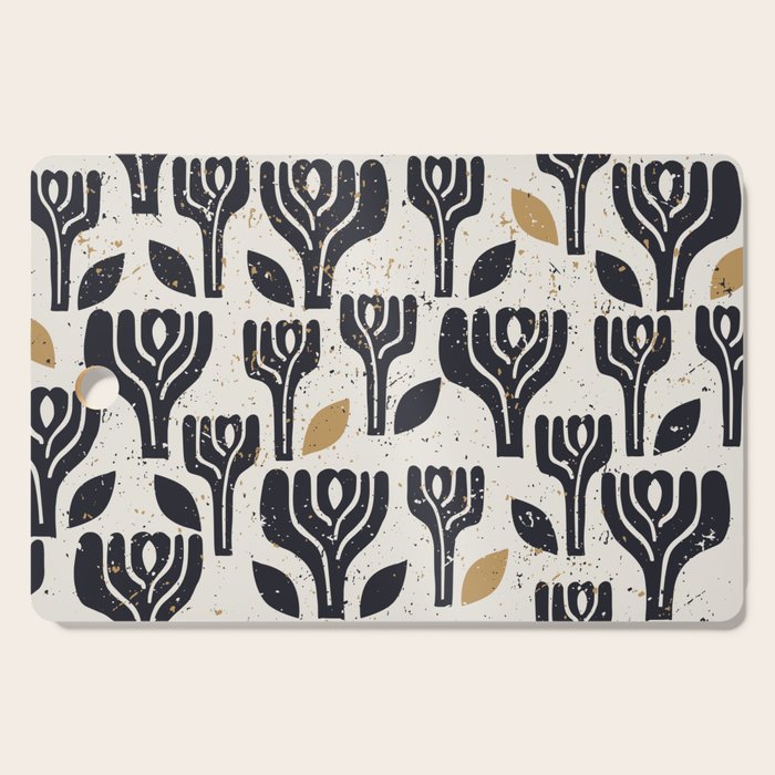 Scandinavian trees vintage structur Cutting Board Gallery Image 1