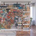 World Mapsqiuat Wall Mural Gallery Image 1