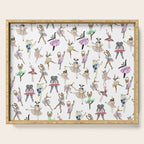 Animal Square Dance Hipster Ballerinas Serving Tray Gallery Image 1