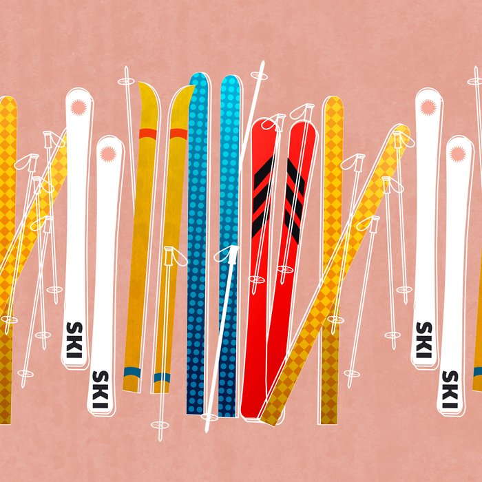 Colorful Ski Illustration and Pattern no 2 Coffee Mug Gallery Image 2