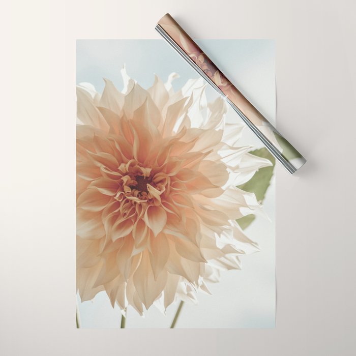 Oh Hello happy pink dahlia flower photograph Wrapping Paper Gallery Image 1