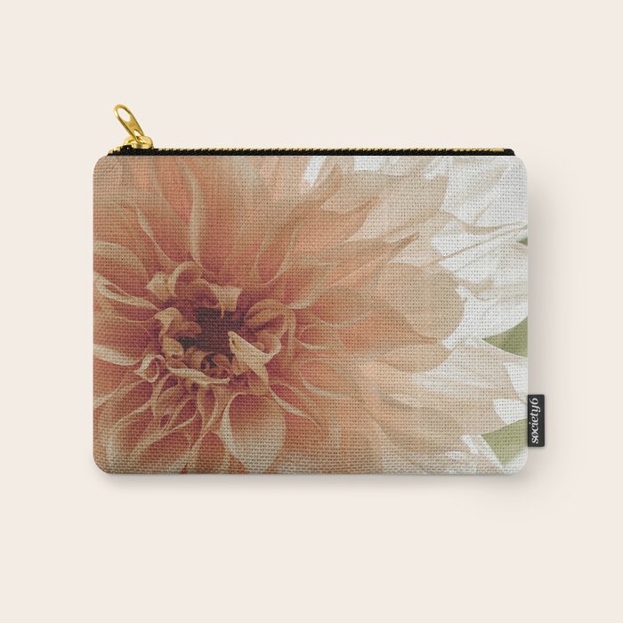 Oh Hello happy pink dahlia flower photograph Carry All Pouch Gallery Image 1
