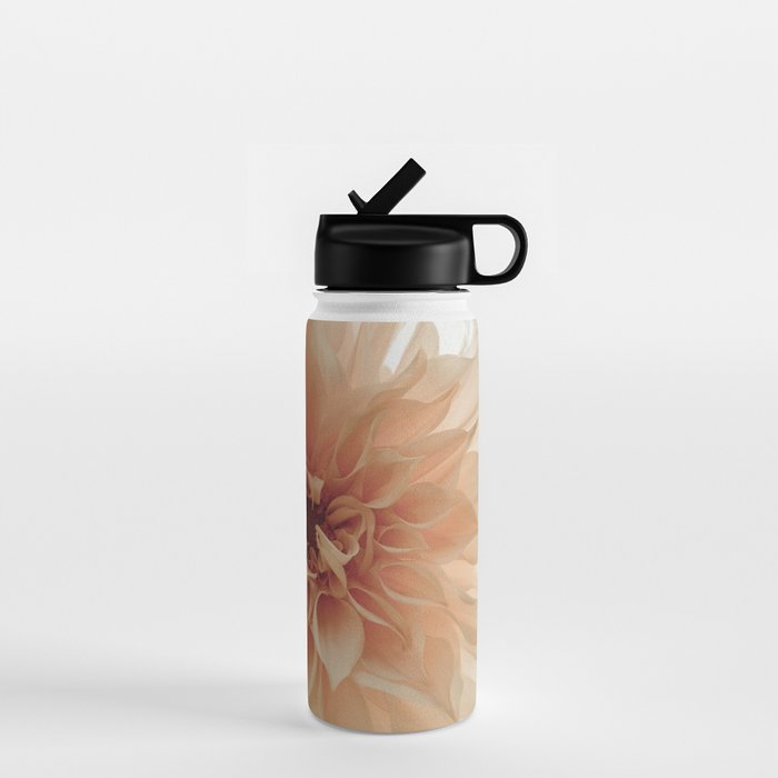 Oh Hello happy pink dahlia flower photograph Water Bottle Gallery Image 1