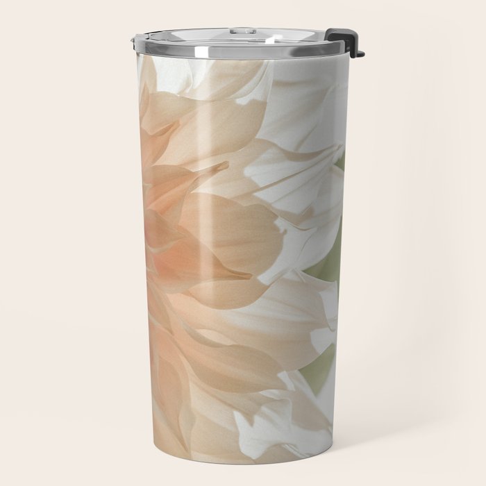 Oh Hello happy pink dahlia flower photograph Travel Mug Gallery Image 2