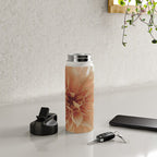 Oh Hello happy pink dahlia flower photograph Water Bottle Gallery Image 4