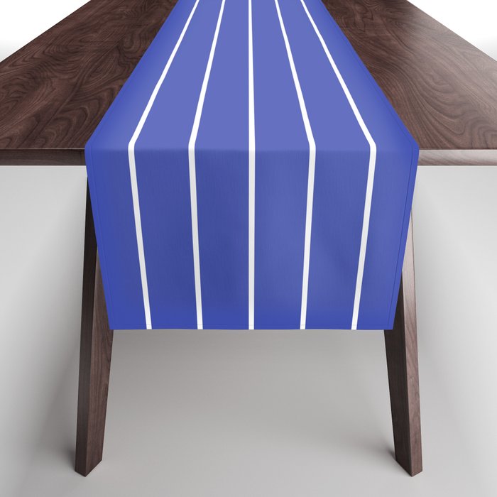 Minimal Arch XXI Bright Blue Modern Geometric Lines Table Runner Gallery Image 1