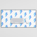 Blue Lightning Bolts Desk Mat Gallery Image 1