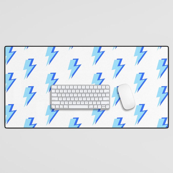 Blue Lightning Bolts Desk Mat Gallery Image 1