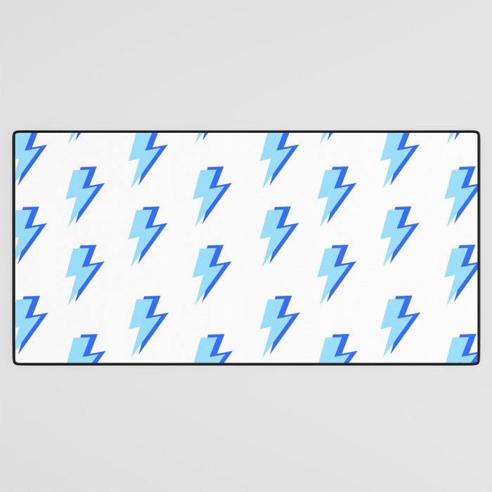 Blue Lightning Bolts Desk Mat Gallery Image 3