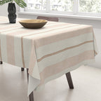 ivy stripes - cream, rust and terracotta Tablecloth Gallery Image 3