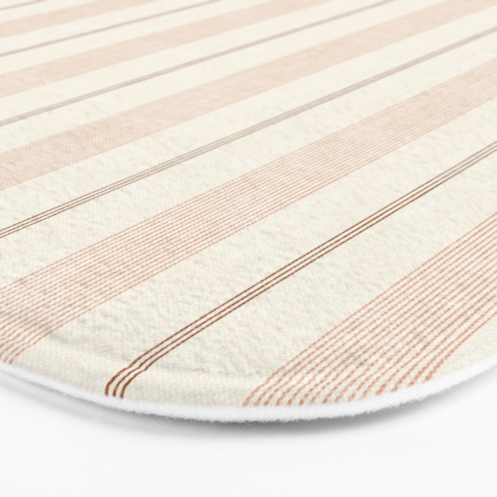 ivy stripes - cream, rust and terracotta Bath Mat Gallery Image 3