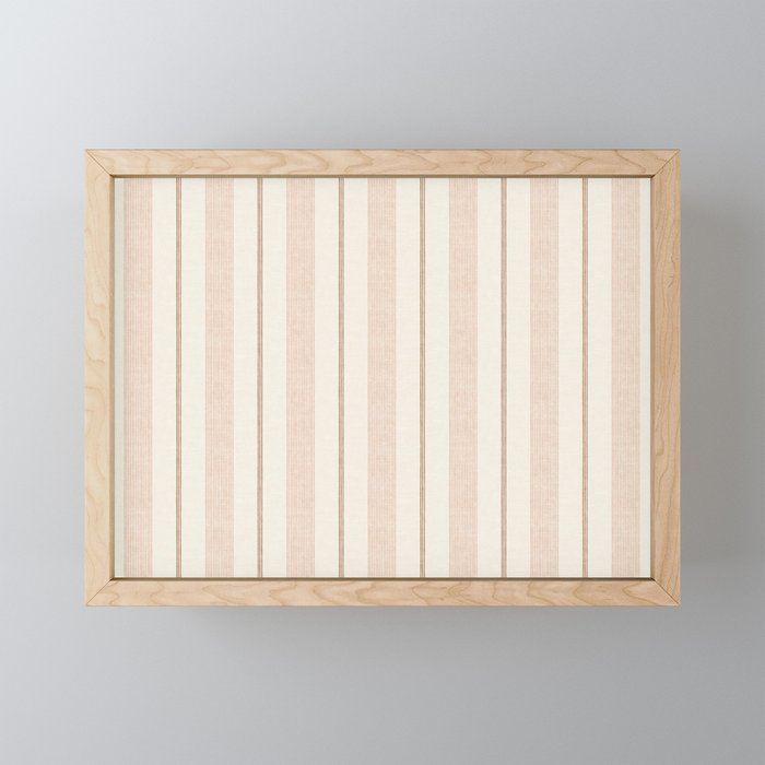 ivy stripes - cream, rust and terracotta Mini Art Print Gallery Image 1