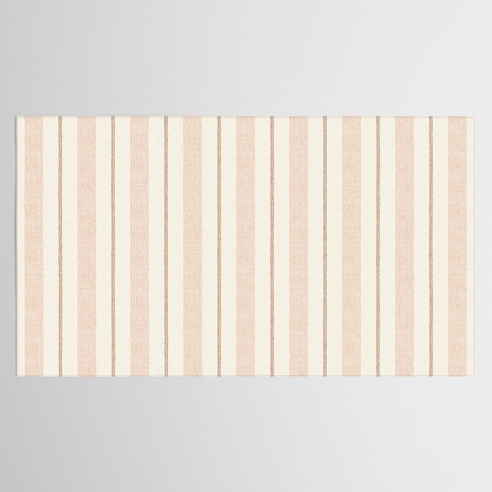 ivy stripes - cream, rust and terracotta Tablecloth Gallery Image 2