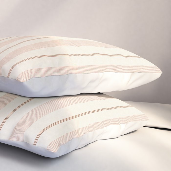 ivy stripes - cream, rust and terracotta Pillow Sham Gallery Image 3
