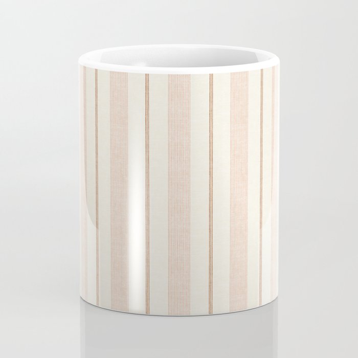 ivy stripes - cream, rust and terracotta Coffee Mug Gallery Image 4