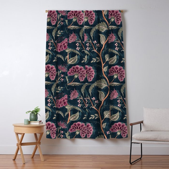 Indienne Vine - Midnight Velvet  Window Curtain Gallery Image 5