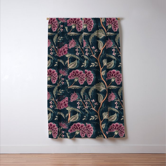 Indienne Vine - Midnight Velvet  Window Curtain Gallery Image 3