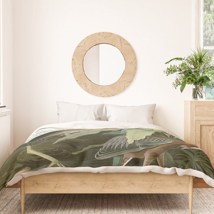 Green Heron - John James Audubon Birds of America Duvet Cover Gallery Image 3